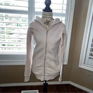 Aritzia Tna Long Full Zip Hoodie - Soft Pink - Small